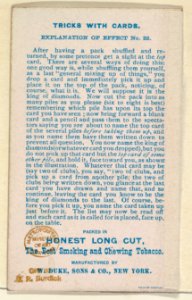 Number 20, Mysterious Confederacy, from the Tricks with Cards series (N138) issued by W. Duke, Sons & Co. to promote Honest Long Cut Tobacco MET DP865862