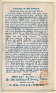 Number 16, Cabalistic Cards, from the Tricks with Cards series (N138) issued by W. Duke, Sons & Co. to promote Honest Long Cut Tobacco MET DP865858