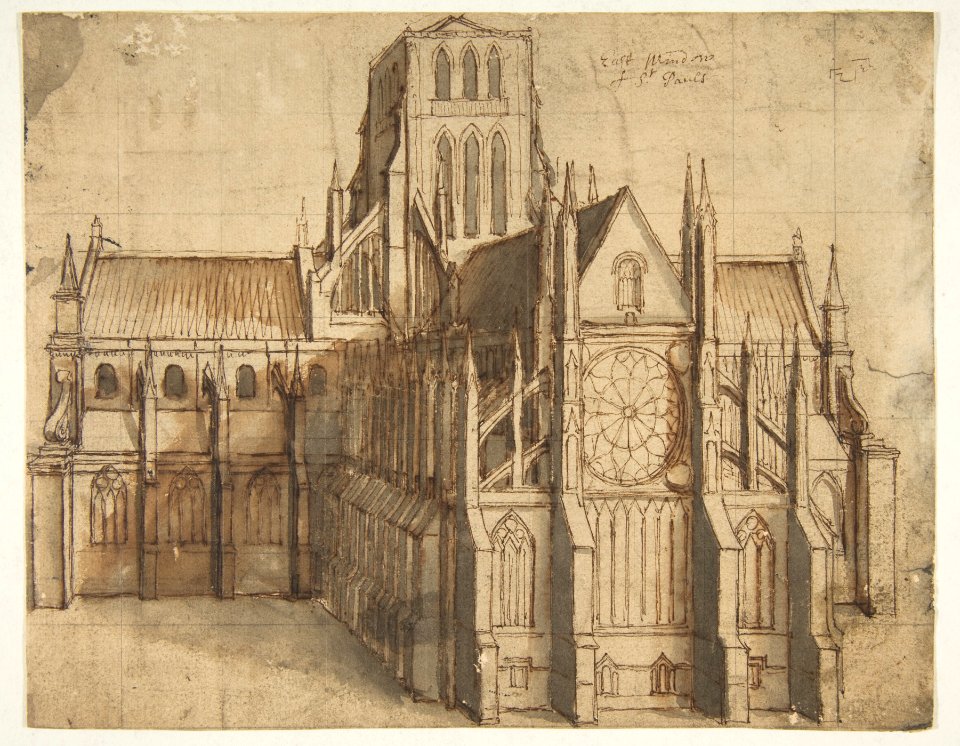 Old St. Paul's Cathedral, London, seen from the East MET DP814891