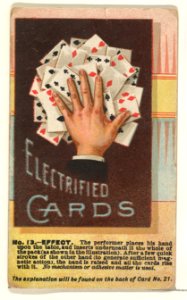 Number 13, Electrified Cards, from the Tricks with Cards series (N138) issued by W. Duke, Sons & Co. to promote Honest Long Cut Tobacco MET DP865682