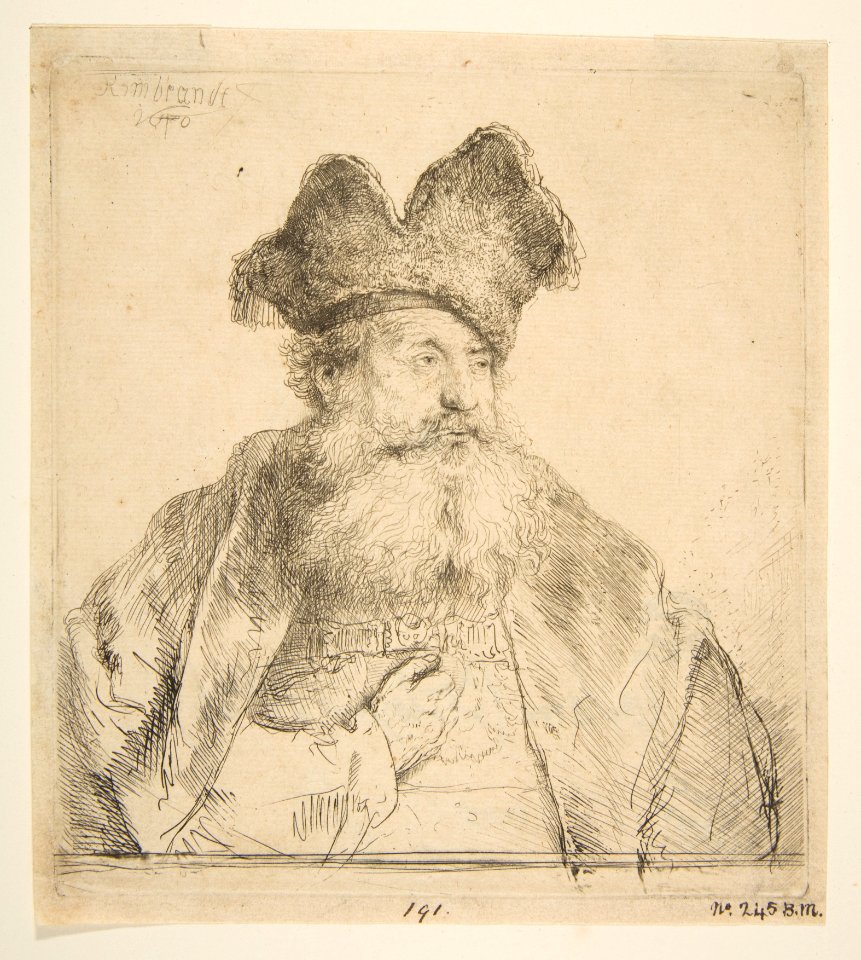 Old Man with a Divided Fur Cap MET DP814564