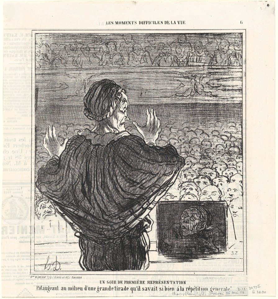 Opening night, from 'The difficult moments of life,' published in Le Charivari, May 26, 1864 MET DP877327