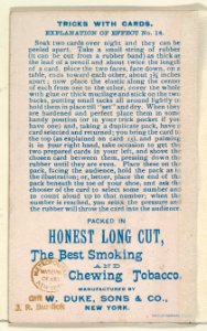 Number 24, Metempsychosis, from the Tricks with Cards series (N138) issued by W. Duke, Sons & Co. to promote Honest Long Cut Tobacco MET DP865866