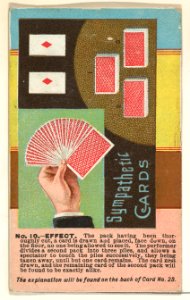 Number 10, Sympathetic Cards, from the Tricks with Cards series (N138) issued by W. Duke, Sons & Co. to promote Honest Long Cut Tobacco MET DP865679