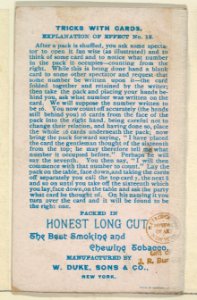 Number 18, Inseparable Couples, from the Tricks with Cards series (N138) issued by W. Duke, Sons & Co. to promote Honest Long Cut Tobacco MET DP865860
