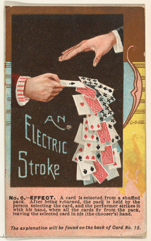 Number 6, An Electric Stroke, from the Tricks with Cards series (N138) issued by W. Duke, Sons & Co. to promote Honest Long Cut Tobacco MET DP865675