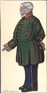 Old man in a green military coat MET DP804839