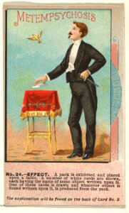 Number 24, Metempsychosis, from the Tricks with Cards series (N138) issued by W. Duke, Sons & Co. to promote Honest Long Cut Tobacco MET DP865693