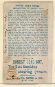Number 12, Quicker than Thought, from the Tricks with Cards series (N138) issued by W. Duke, Sons & Co. to promote Honest Long Cut Tobacco MET DP865854