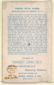 Number 6, An Electric Stroke, from the Tricks with Cards series (N138) issued by W. Duke, Sons & Co. to promote Honest Long Cut Tobacco MET DP865848