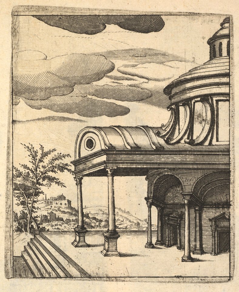 Partial view of a Building -Tem Ro Penatibus Dicatu- from the series 'Ruinarum variarum fabricarum delineationes pictoribus caeterisque id genus artificibus multum utiles' MET DP823064
