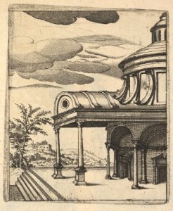 Partial view of a Building -Tem Ro Penatibus Dicatu- from the series 'Ruinarum variarum fabricarum delineationes pictoribus caeterisque id genus artificibus multum utiles' MET DP823064