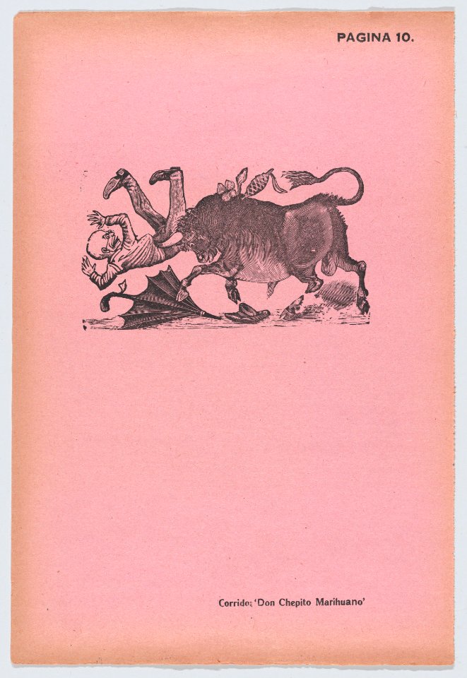 Page 10- Don Chepito being gored by a bull, from '36 Grabados' (Mexico, 1943) MET DP872832