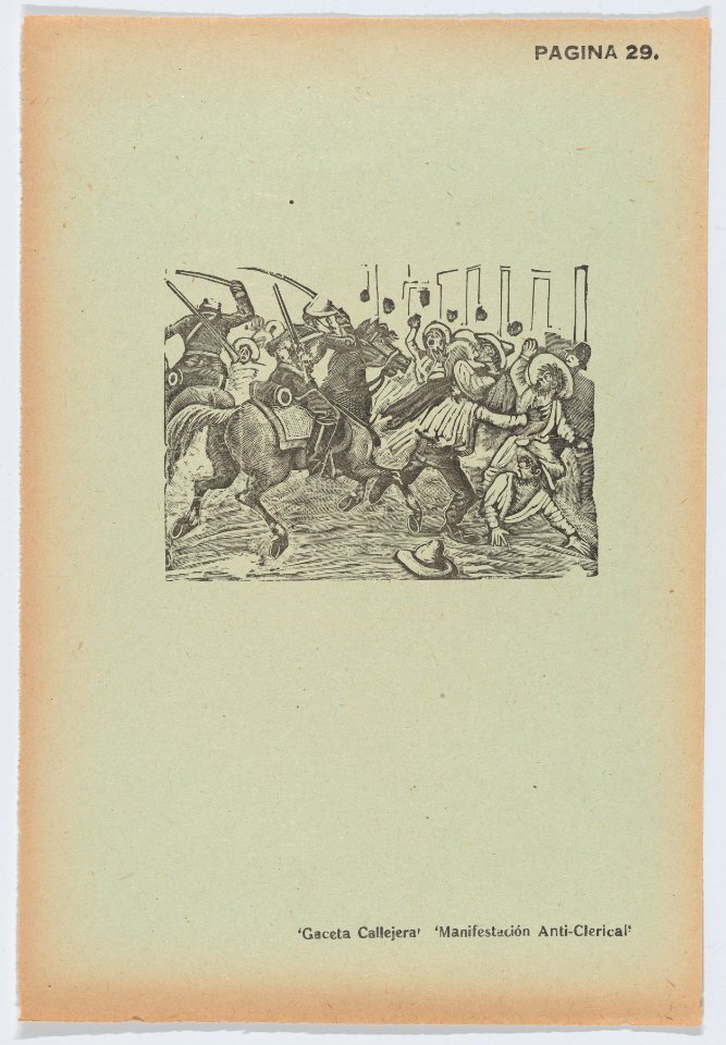 Page 29- an anti-clerical demonstration, from '36 Grabados' (Mexico, 1943) MET DP872851
