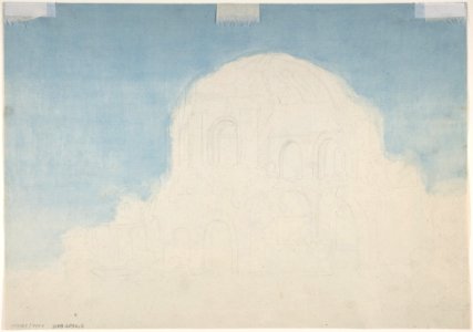Partial View of the Colosseum; verso- Sketch of the Temple of Minerva Medicea MET DP804022