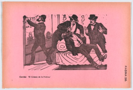 Page 26- a professor being stabbed to death, from '36 Grabados' (Mexico, 1943) MET DP872848