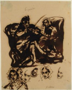 Paganini Playing and Studies of Heads MET 59.23.67