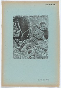 Page 23- a soldier being flung from a horse, from '36 Grabados' (Mexico, 1943) MET DP872845