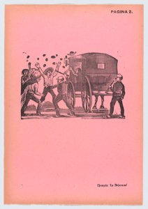 Page 2- a coach being held up, from '36 Grabados' (Mexico, 1943) MET DP872824