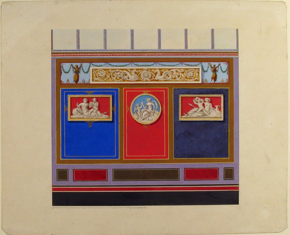Painted Wall Decor Featuring Three Medallions MET 68.684.11
