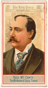 Page McCarty, The Richmond Daily Times, from the American Editors series (N1) for Allen & Ginter Cigarettes Brands MET DP827849