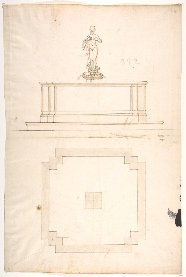 Plan and Elevation for a Fountain MET DP810734