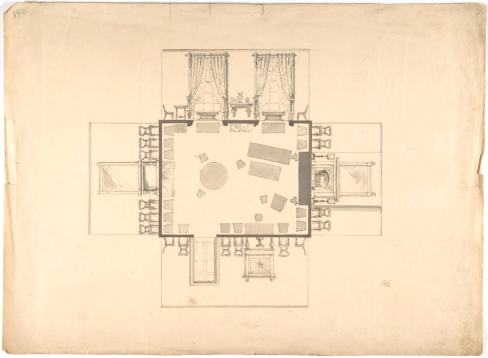Plan and Elevations of a Room MET DP807432