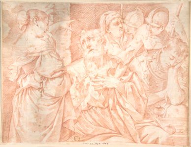 Peter Denying Christ, engraver's copy after a painting by Lorenzo Pasinelli MET DP802319