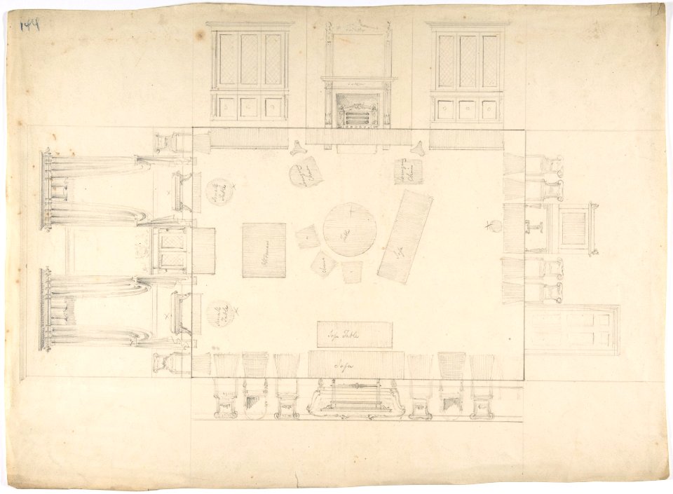 Plan and Elevations of a Room MET DP807431