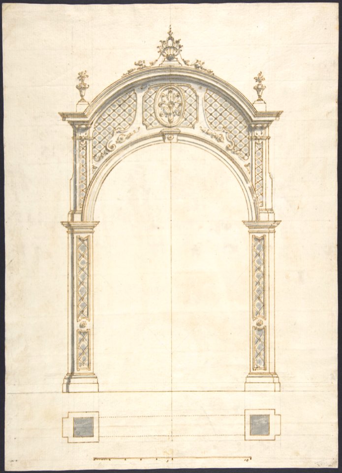 Plan and elevation of a roccoco arch MET DP803614