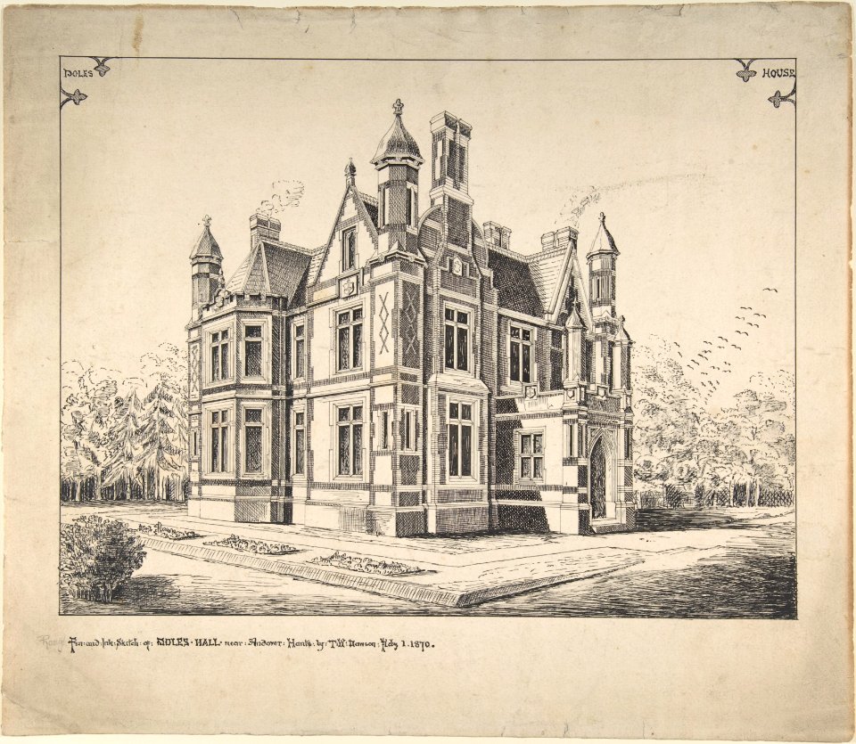 Perspective elevation, Poles Hall, near Andover, Hampshire MET DP805657