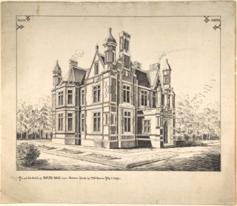 Perspective elevation, Poles Hall, near Andover, Hampshire MET DP805657