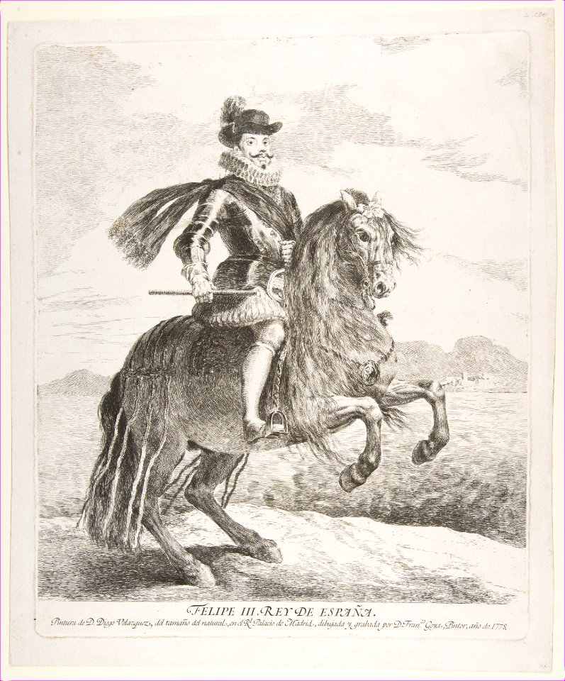 Philip III, King of Spain on horseback, after Velázquez MET DP818189