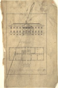 Plan and Elevation of Country House MET DP804737
