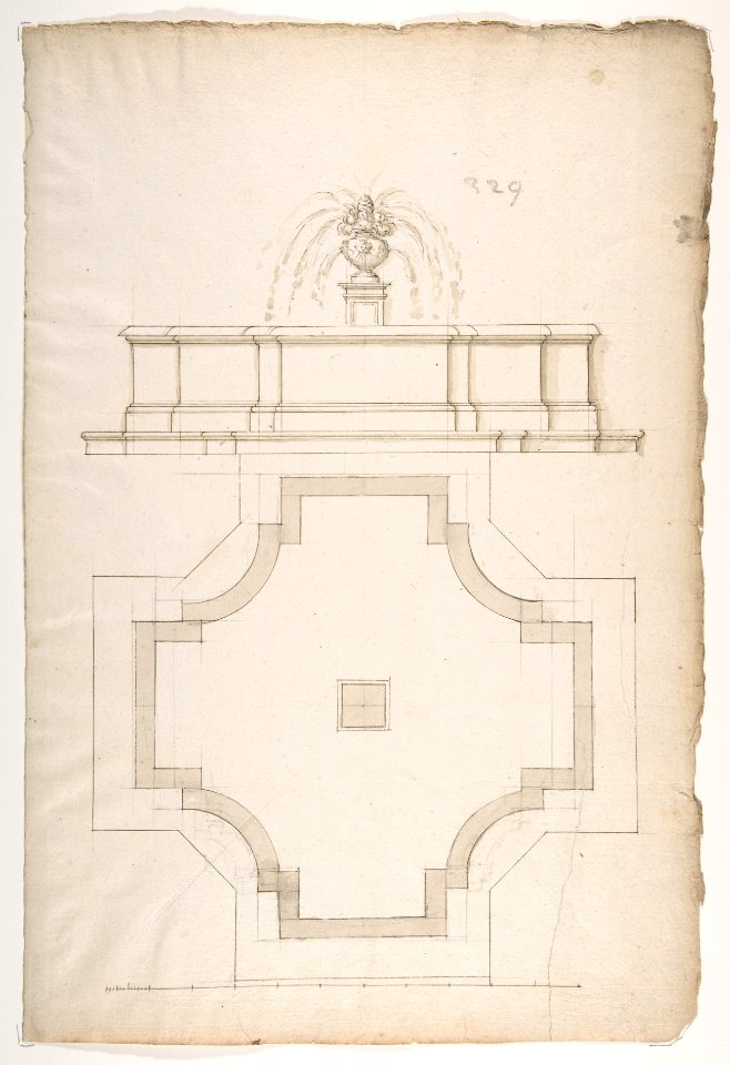 Plan and Elevation for a Fountain MET DP810733