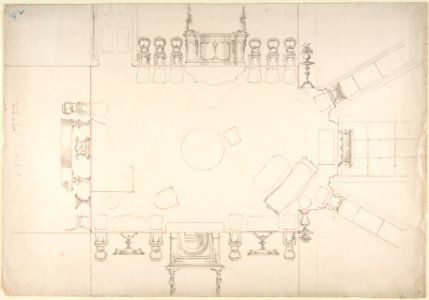 Plan and Elevations of a Music Room MET DP807206