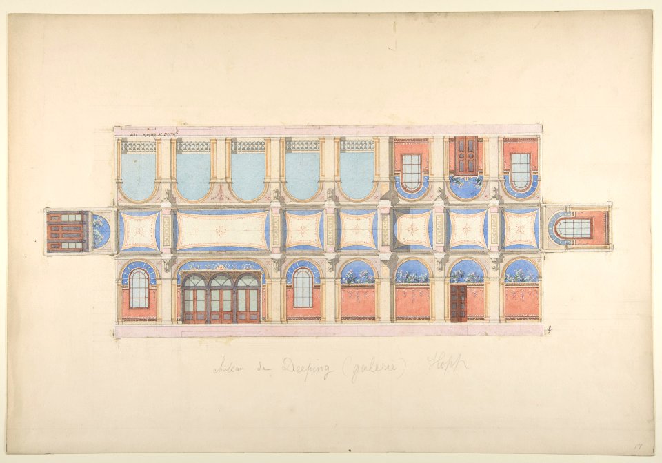 Plan and Elevation of Gallery, Chateau de Deepdene MET DP811103