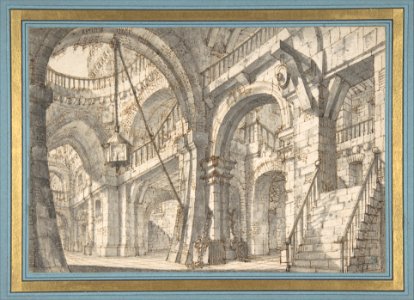 Perspective for a Stage Set with Stairs and Arches MET DP807999