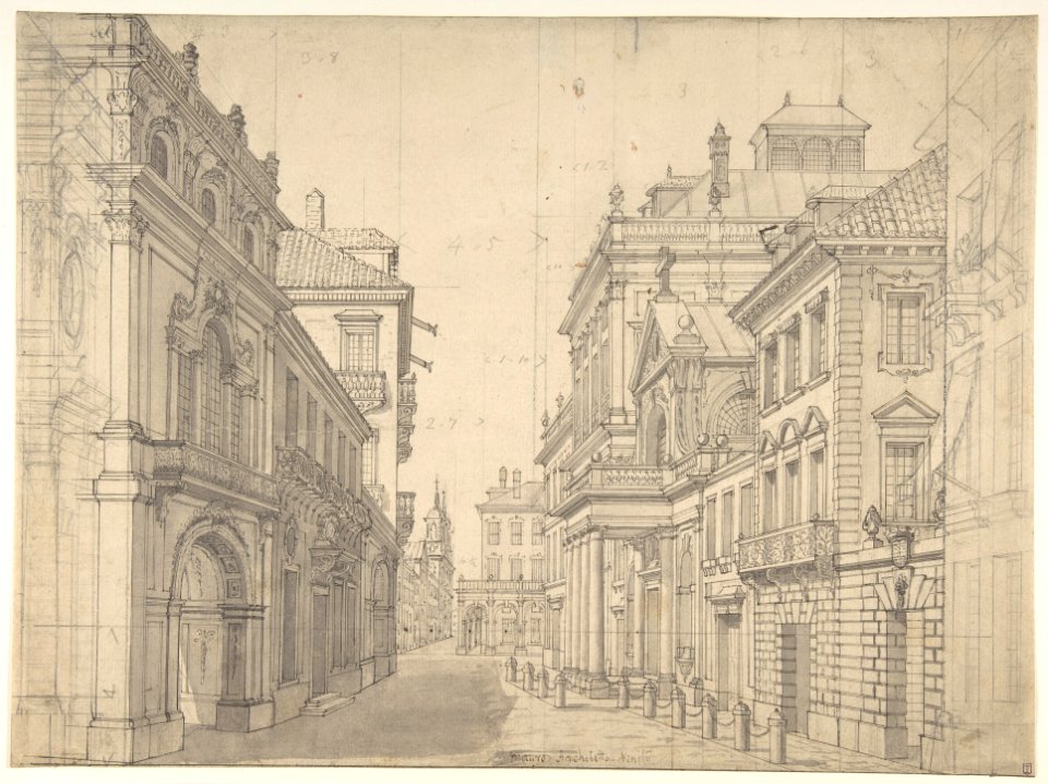 Perspective Design for a Stage Set of an Italian Cityscape MET DP810390