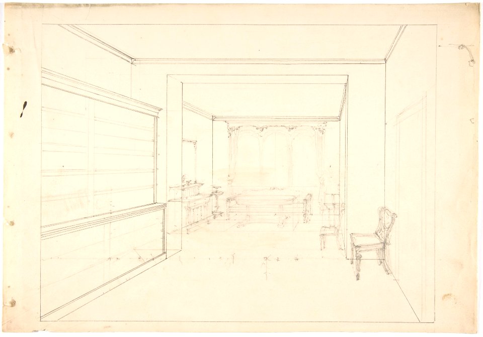 Perspective Drawing of an Interior MET DP807428