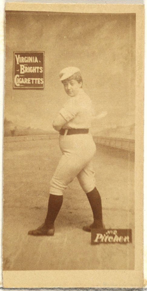 Pitcher, from the Girl Baseball Players series (N48, Type 2) for Virginia Brights Cigarettes MET DP827389