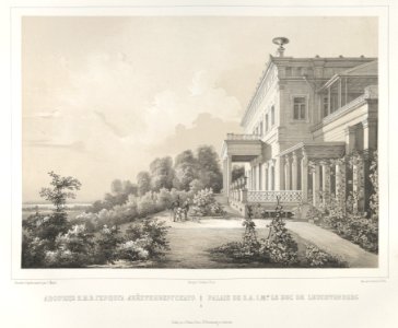 Palais de S.A.I.Mgr. Le Duc de Leuchtenberg, from the series Vues pittoresques des palais & jardins impériaux aux environs de St. Petersbourg MET DP841029