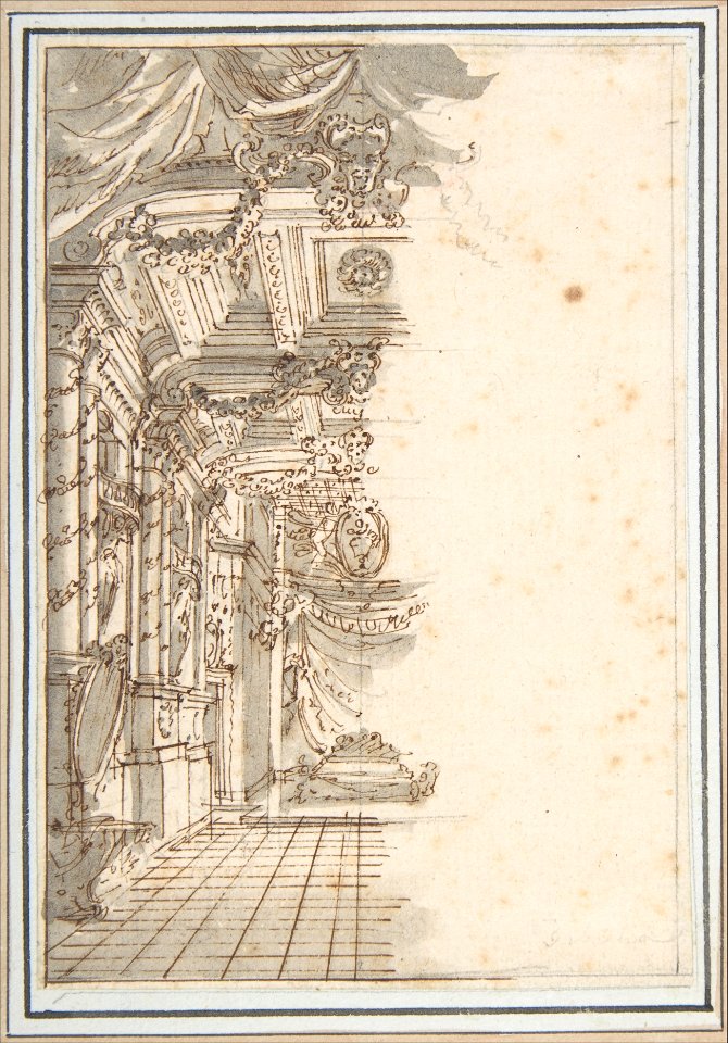 Perspective Sketch for a Palace Interior. MET DP808021