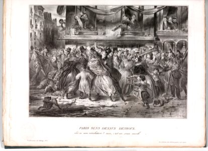 Paris Sens Dessus Dessous- Est-ce une révolution? non, c'est un seein envolé (Le Charivari, June 22, 1833) MET DP366356