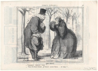 Paris Grippé, from Croquis Parisiens, published in Le Charivari, February 1, 1858 MET DP876684