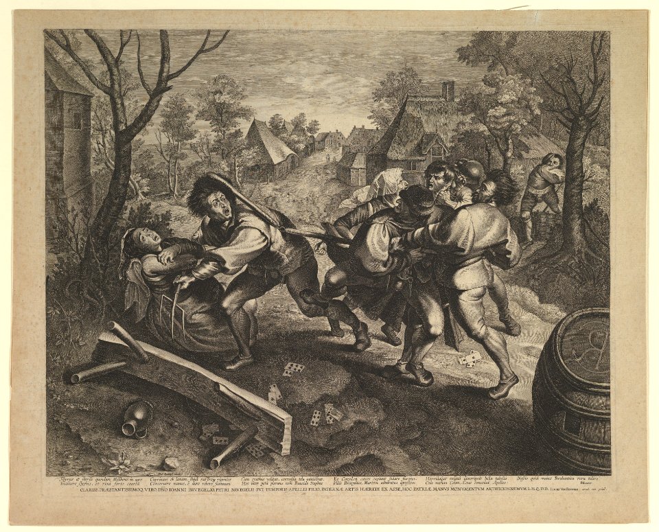 Peasants Fighting over a Game of Cards MET DP826011