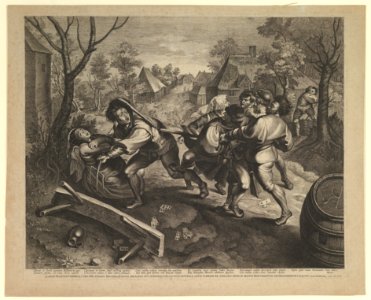 Peasants Fighting over a Game of Cards MET DP826011
