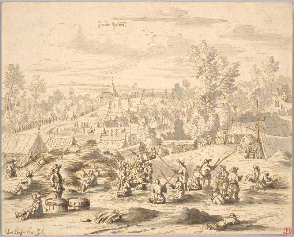 Peasants in a Landscape with a Military Camp in Grand-Hallet MET DP827689