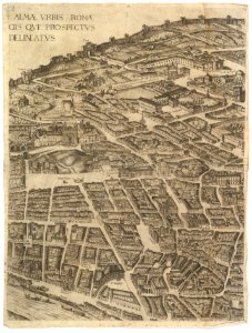 Plan of the City of Rome. Part 2 with the Trinita dei Monti, Palazzo Borghese and the Baths of Diocletian MET DP825214