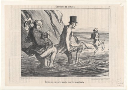 Parisiens surpris par la marée montante, from Émotions de Voyage, published in Le Charivari, October 8, 1857 MET DP876668